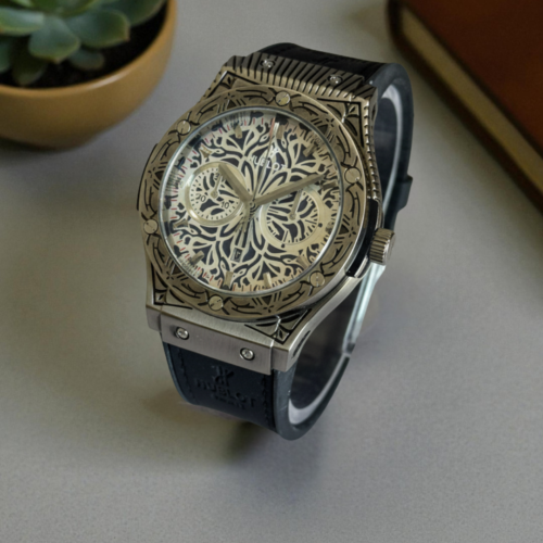 Hublot Shepard Fairey Black Strap Silver Bezel White Dial