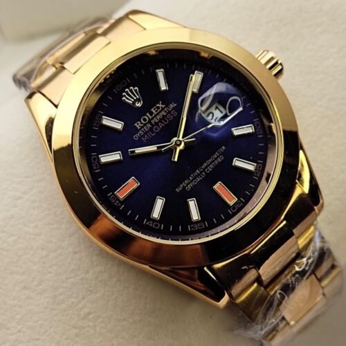 Rolex Milgauss Golden Chain Golden Bezel Blue Dial