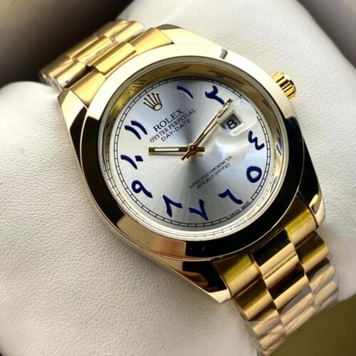 Rolex Arabic Golden Chain White Dial